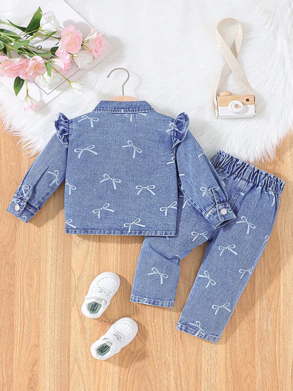 Conjunto de 2 piezas para bebé y niñas pequeñas, chaqueta y pantalón
