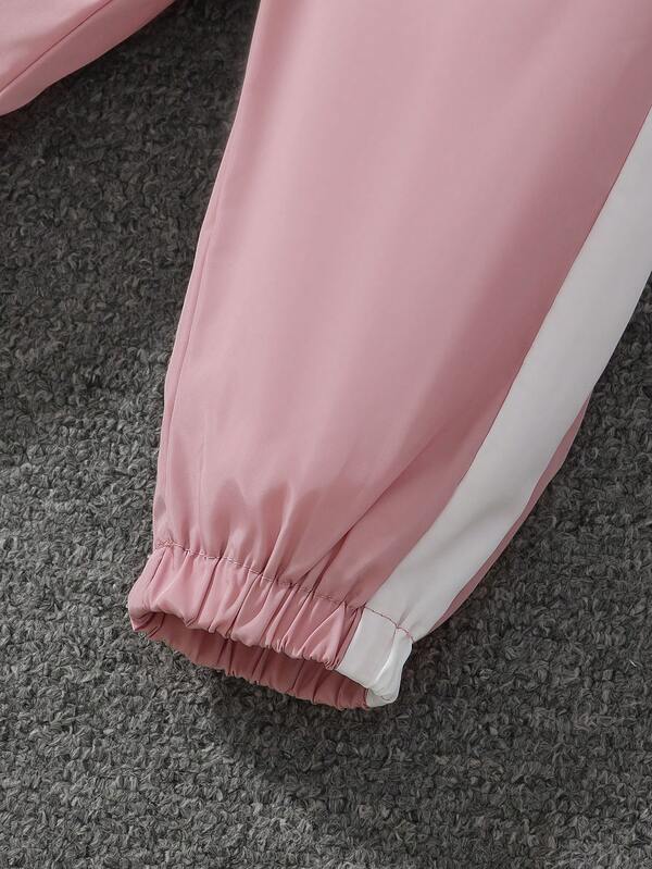 Conjunto de 2 piezas para bebé y niñas pequeñas, corta viento y joggers