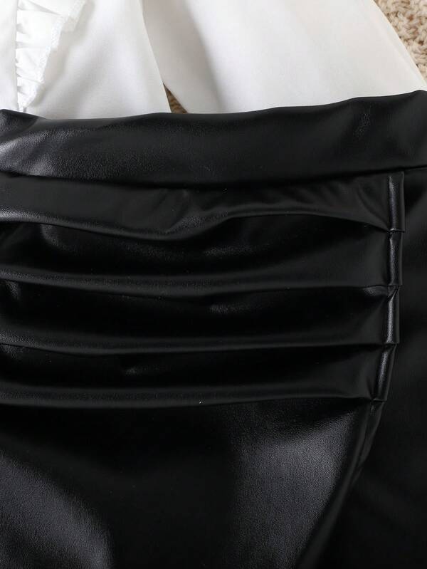 Conjunto de 2 piezas para bebé y niñas pequeñas, camisa y falda-short