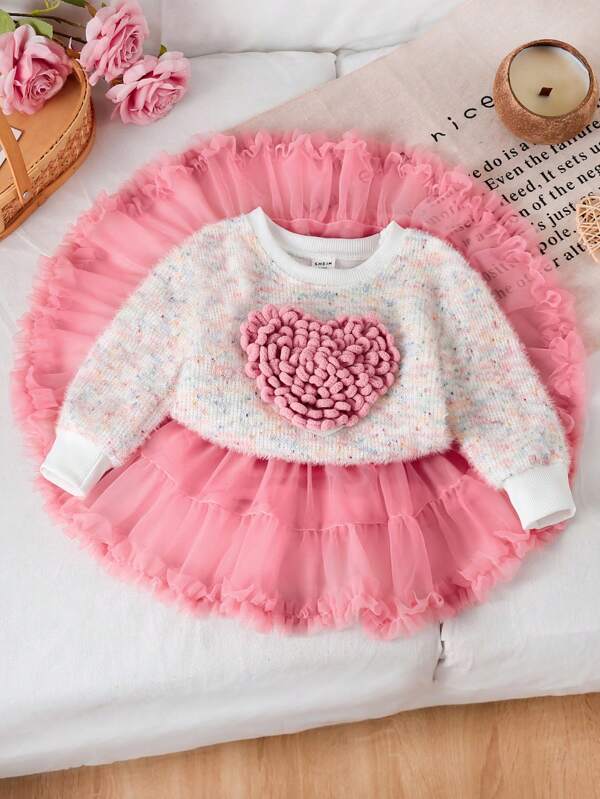 Conjunto de 2 piezas para bebé y niñas pequeñas, sweater y falda