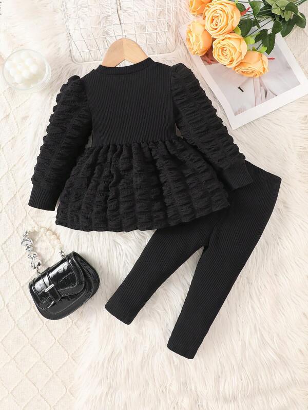 Conjunto de 2 piezas para bebé y niñas pequeñas, blusa y pantalón
