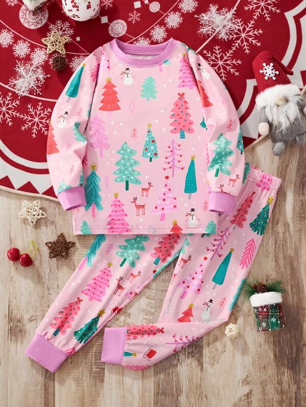 Pijama navideña para niña, 2 piezas