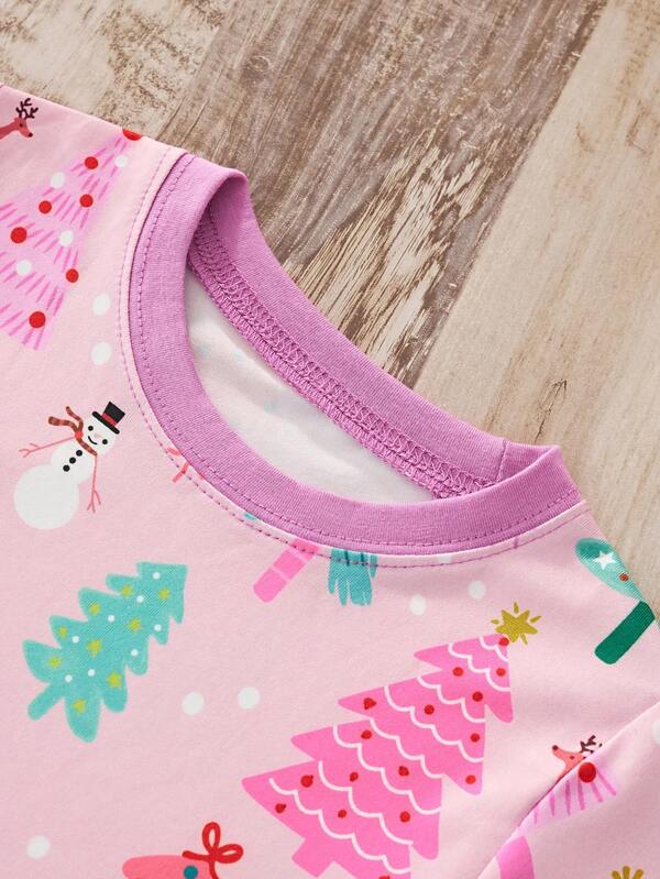 Pijama navideña para niña, 2 piezas