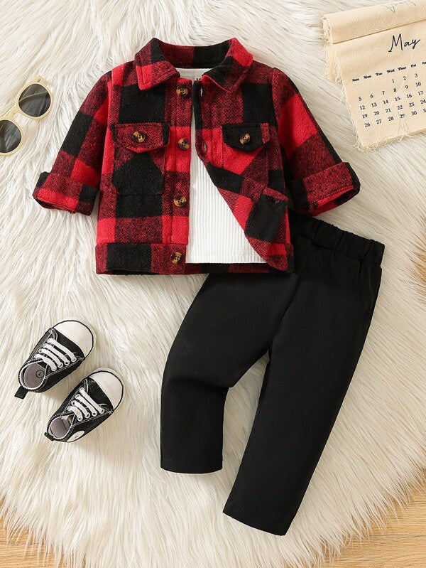 Conjunto de 2 piezas para bebé y niños pequeños, camisa y pantalón