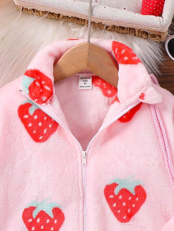Sudadera de fresas para niñas pequeñas