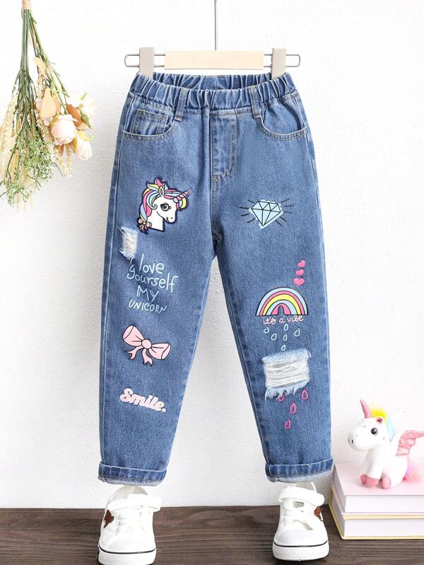 Pantalón estampado para niñas pequeñas