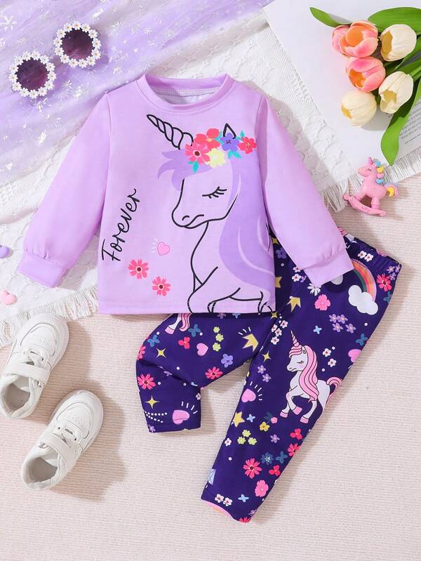 Conjunto de 2 piezas para bebé y niñas pequeñas, sweater y leggins