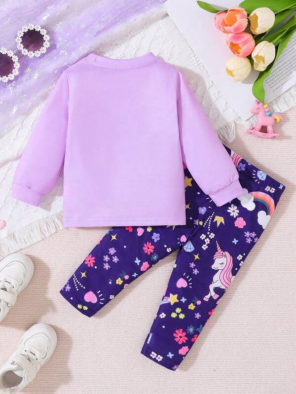 Conjunto de 2 piezas para bebé y niñas pequeñas, sweater y leggins