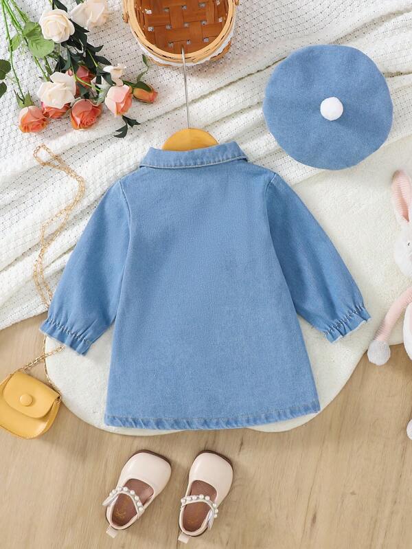 Set de 2 piezas para bebé y niñas pequeñas, vestido y bohina