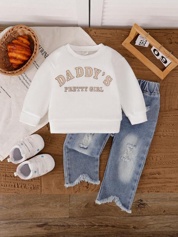 Conjunto de 2 piezas para bebé y niñas pequeñas, sudadera y pantalón