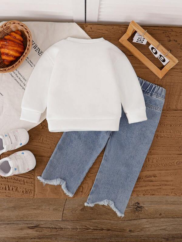 Conjunto de 2 piezas para bebé y niñas pequeñas, sudadera y pantalón