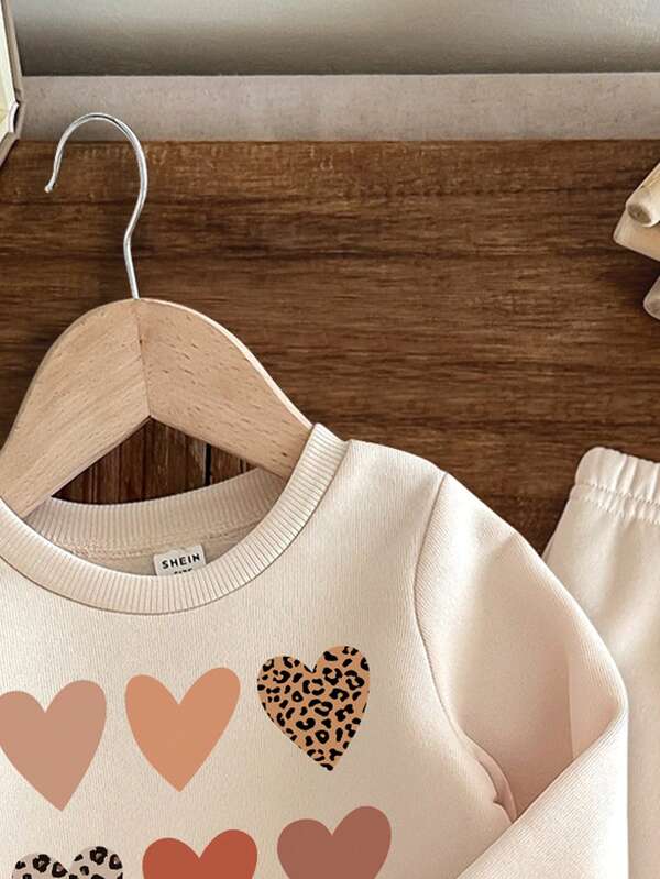 Conjunto de 2 piezas para bebé y niñas pequeñas, sweater y joggers