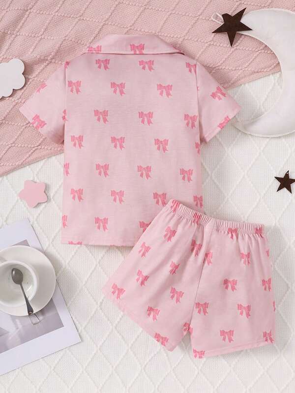 Conjunto de 2 piezas para niñas pequeñas, franela y short