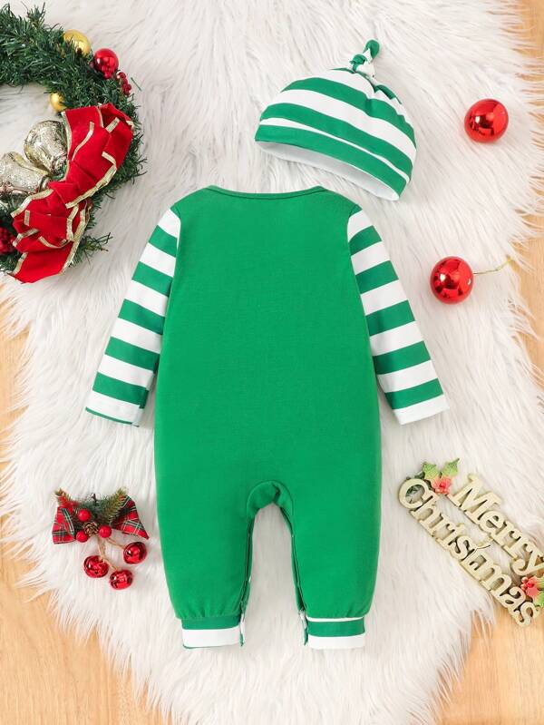 Mameluco con gorro navideño para bebé niño
