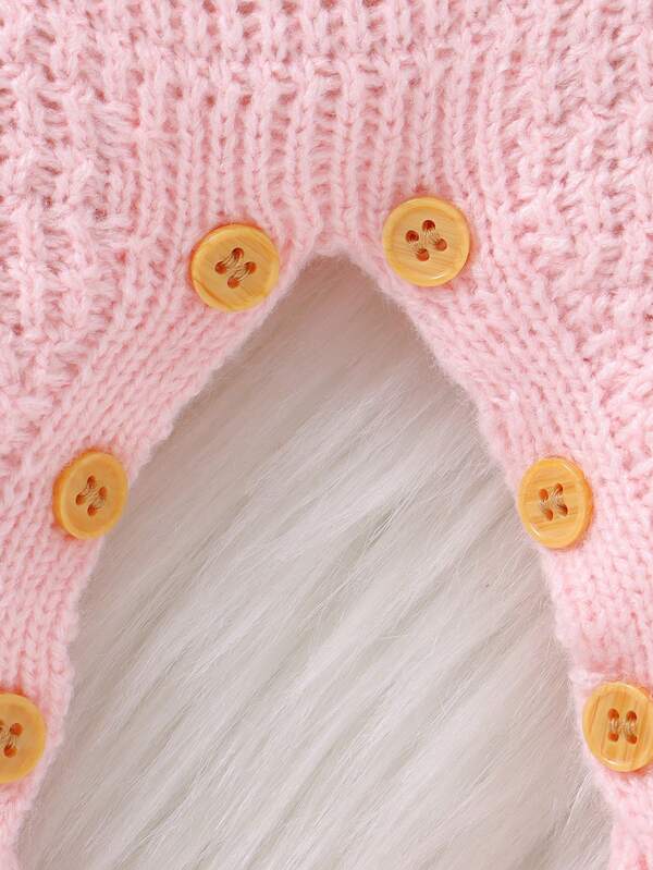 Set de 2 piezas para bebé niña, mono y gorro de punto