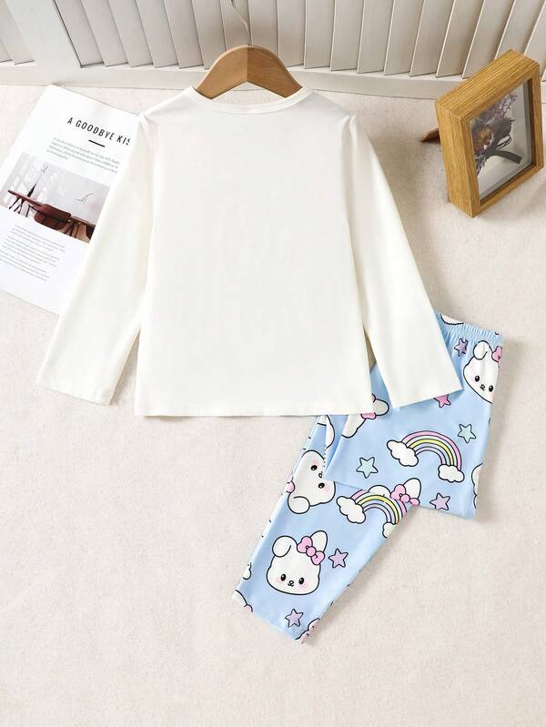 Conjunto de 2 piezas para niñas pequeñas, franela y mono