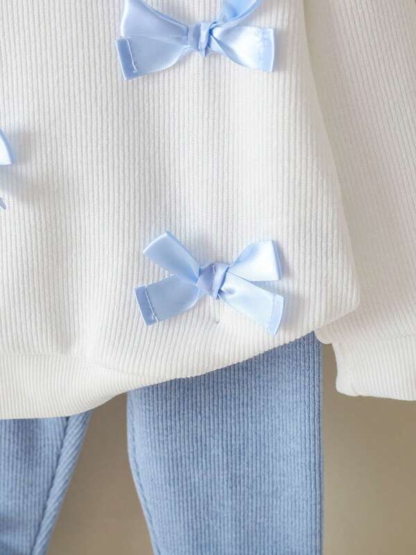 Conjunto de 2 piezas para bebé y niñas pequeñas, sweater y mono