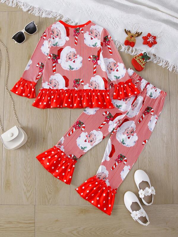 Pijama navideña para niña, 2 piezas