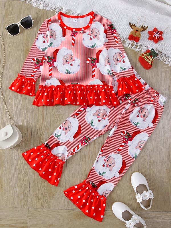 Pijama navideña para niña, 2 piezas