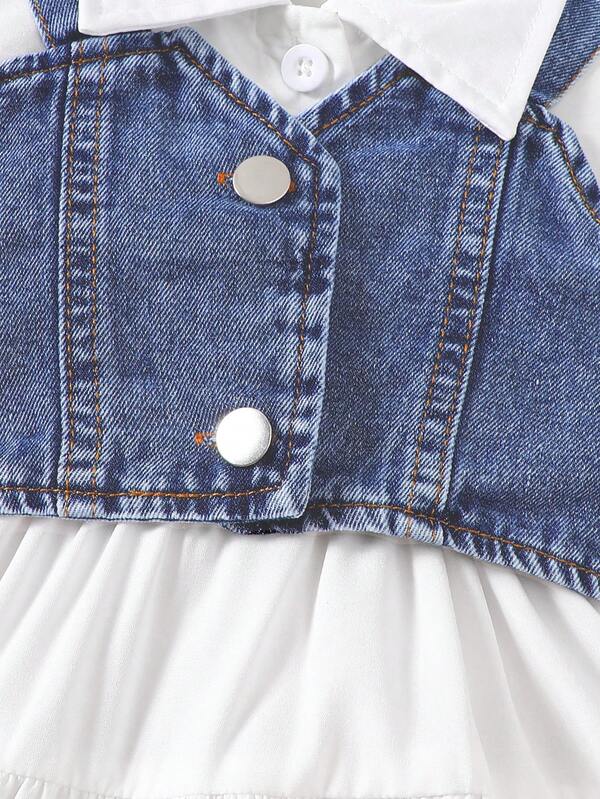 Conjunto de 2 piezas para bebé y niñas pequeñas, vestido y chaleco