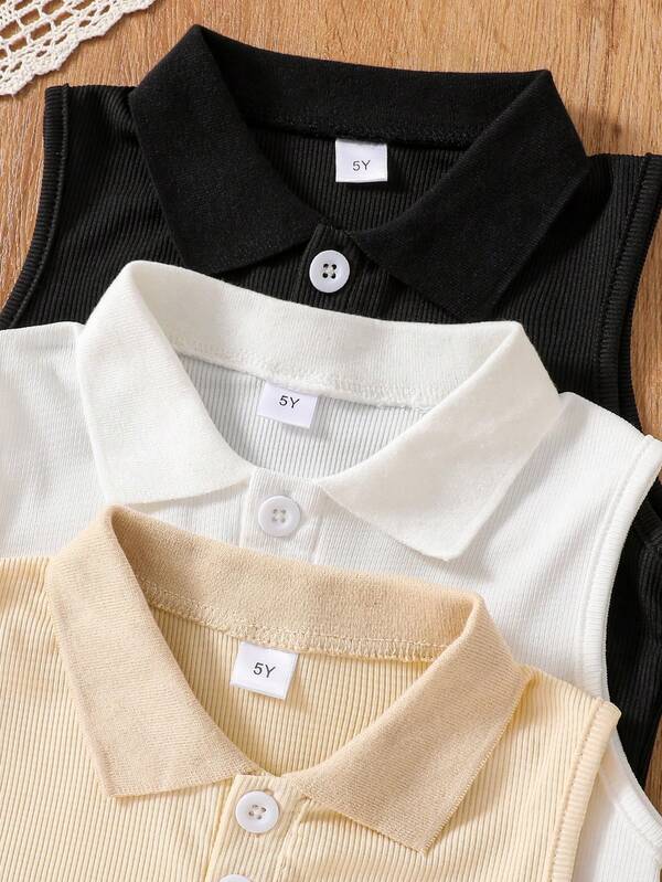 Set de 3 blusas para niñas pequeñas