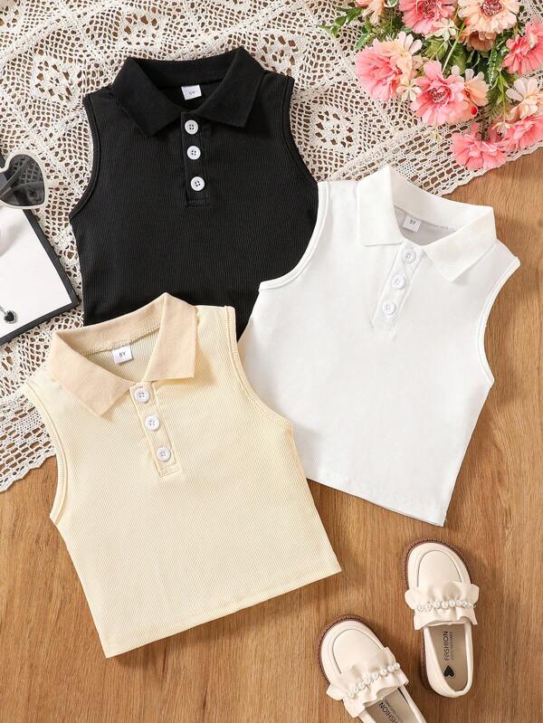 Set de 3 blusas para niñas pequeñas