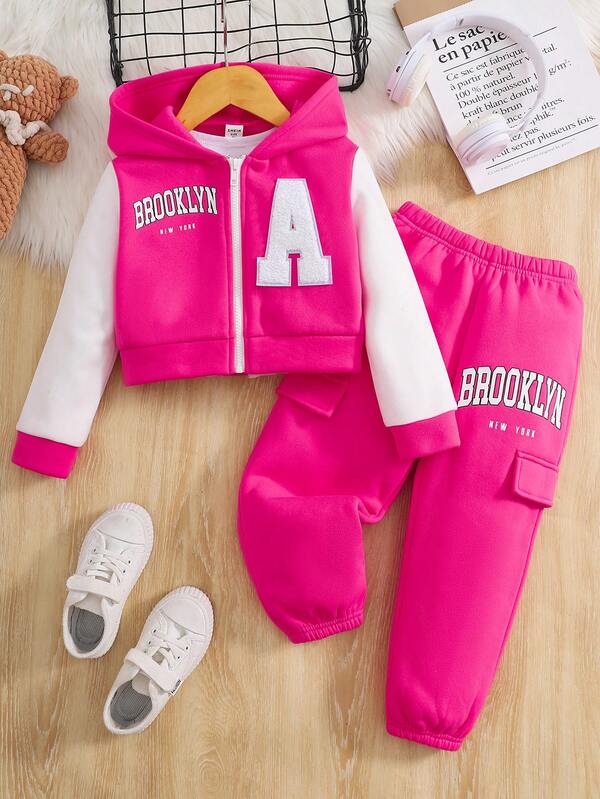 Conjunto de 2 piezas para bebé y niñas pequeñas, sweater y joggers