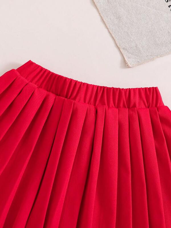 Conjunto de 2 piezas para niñas pequeñas, sweater y falda