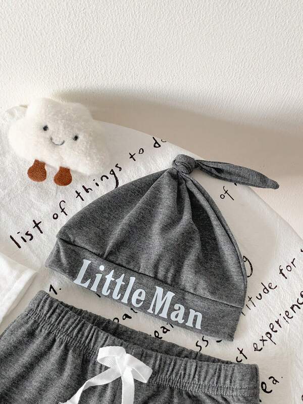 Set de 3 piezas para bebé y niño pequeño, body, mono y gorro