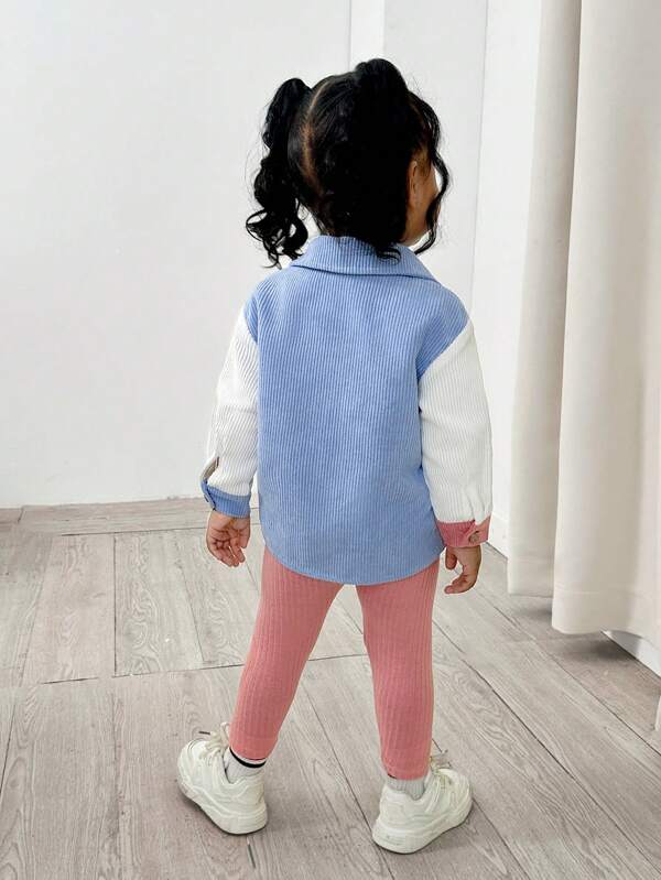 Conjunto de 3 piezas para bebé y niñas pequeñas, chaqueta, blusa y leggins