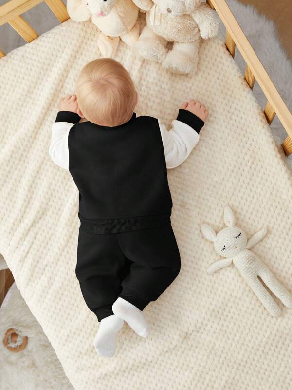 Conjunto de 2 piezas para bebé niños, chaqueta y joggers