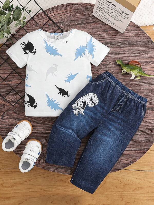 Conjunto de 2 piezas para bebé y niños pequeños, franela y pantalón
