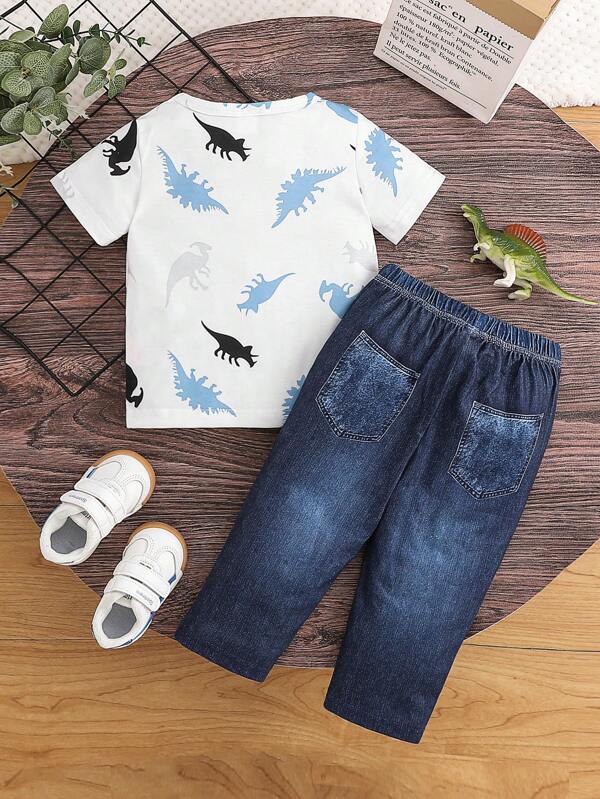 Conjunto de 2 piezas para bebé y niños pequeños, franela y pantalón