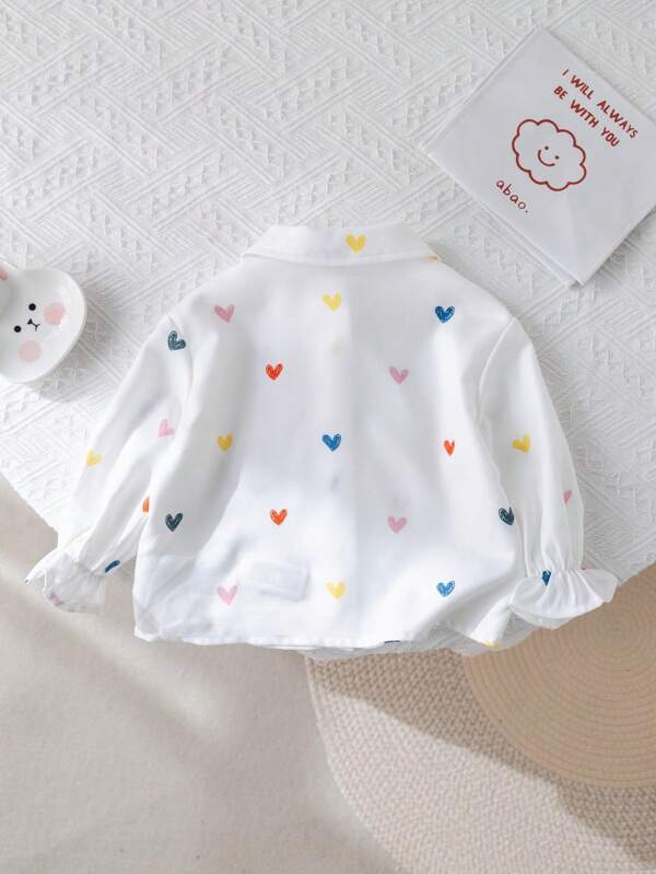 Camisa con corazones para bebé y niñas pequeñas