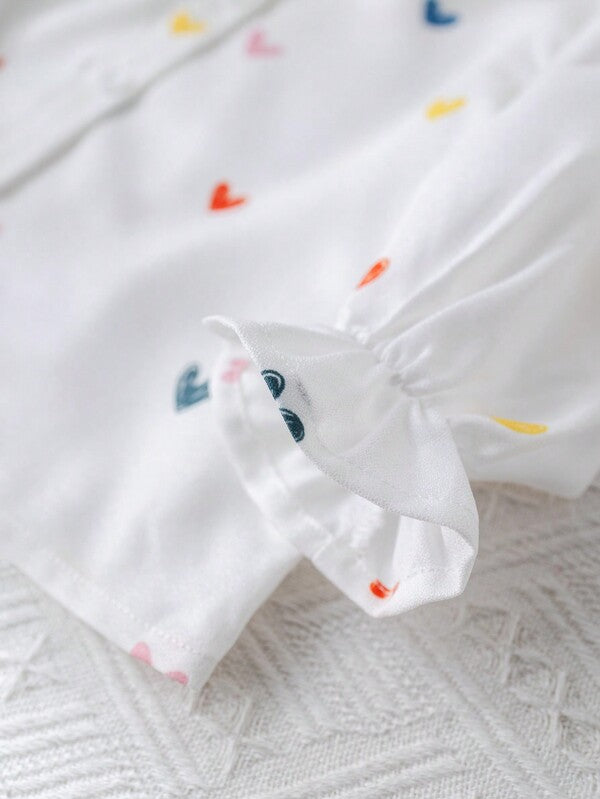 Camisa con corazones para bebé y niñas pequeñas