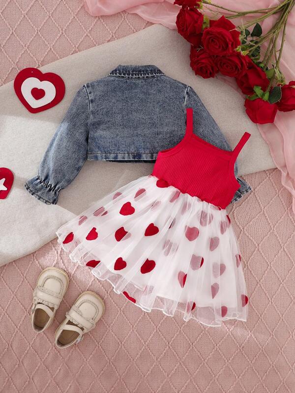 Conjunto de 2 piezas para bebé y niñas pequeñas, chaqueta y vestido