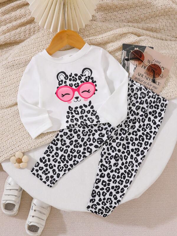 Conjunto de 2 piezas para bebé y niñas pequeñas, sweater y leggins