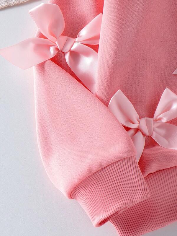 Conjunto de 2 piezas para niñas pequeñas, sudadera y pantalón acampanado