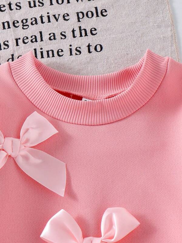 Conjunto de 2 piezas para niñas pequeñas, sudadera y pantalón acampanado