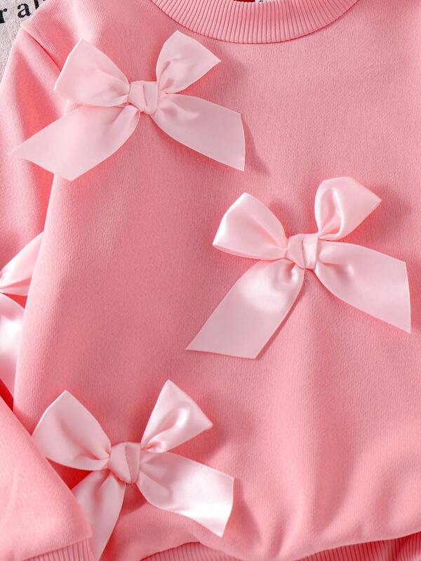 Conjunto de 2 piezas para niñas pequeñas, sudadera y pantalón acampanado