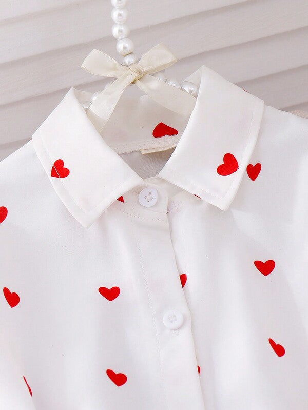 Conjunto de 2 piezas para niñas pequeñas, camisa y falda