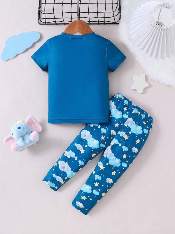 Conjunto de 2 piezas para bebé y niños pequeños, franela y mono