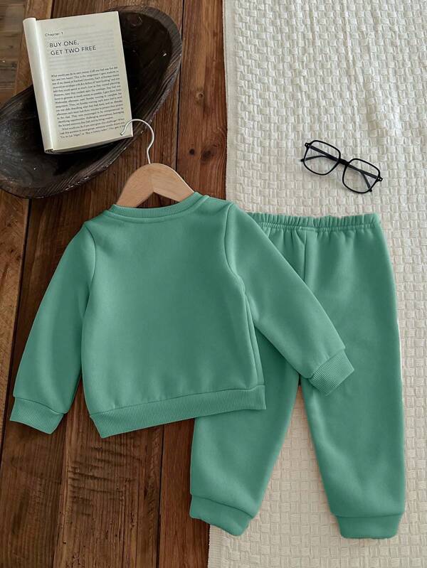 Conjunto de 2 piezas para bebé y niñas pequeñas, sweater y joggers
