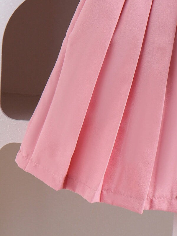 Conjunto de 2 piezas para niñas pequeñas, sweater y falda