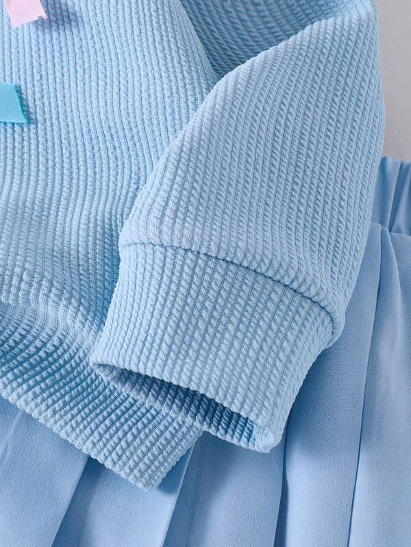 Conjunto de 2 piezas para niñas pequeñas, sweater y falda