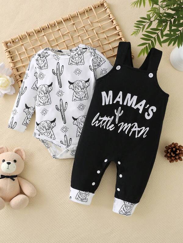 Conjunto de 2 piezas para bebé y niños pequeños, body y braga