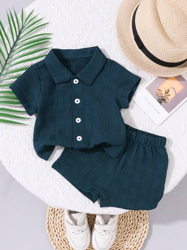 Conjunto de 2 piezas para bebé y niños pequeños, camisa y shorts