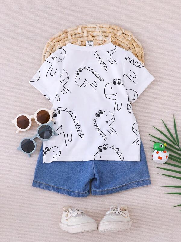 Conjunto de 2 piezas para bebé y niños pequeños, franela y shorts