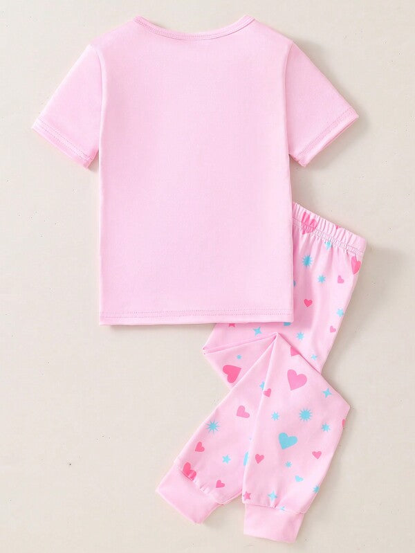 Conjunto de 2 piezas para niñas pequeñas, franela y mono