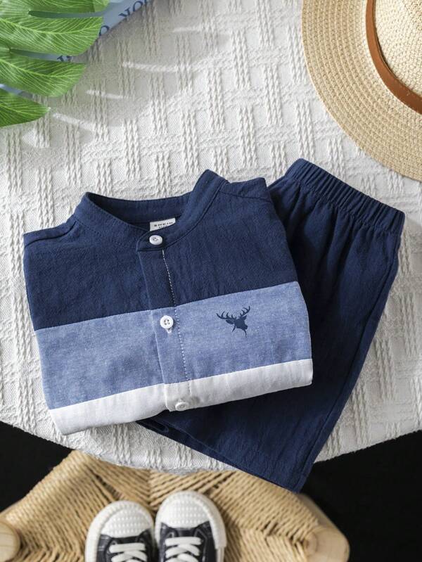 Conjunto de 2 piezas para bebé y niños pequeños, franela y shorts